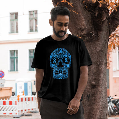 Blue Ribbon Skull - T-Shirt Awareness