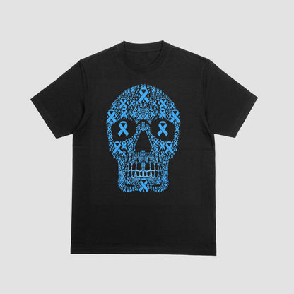 Blue Ribbon Skull - T-Shirt Awareness